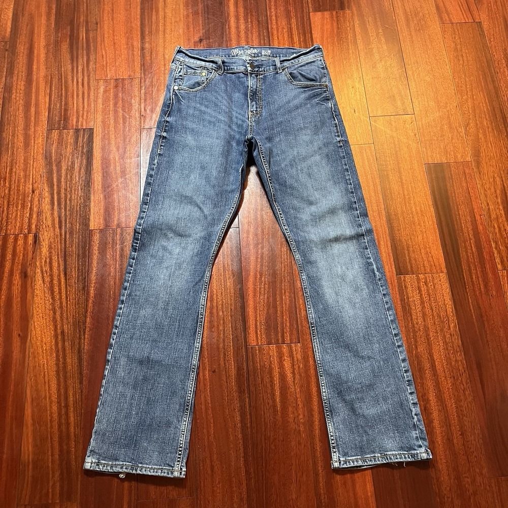 Wrangler Jeans Mens 33x34 (33x33) Retro Slim Boot Cut Blue Ranch Work 10WLT77LY